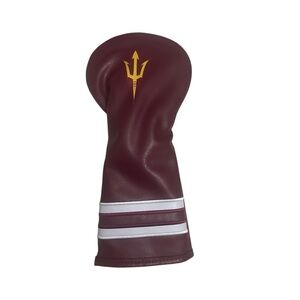 Maroon Golf Club Headcover with Yellow Logo